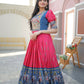 Jyoti Fashion Women's Rani Pink Patola with Foil Print Dola Silk Anarkali Dress | Swadesiicart