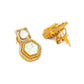 square kundan earrings with hexagon drop - Ruby Raang | Swadesiicart