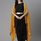 Ahalyaa Women's Black Crepe Top Skirt With Shrug | Swadesiicart