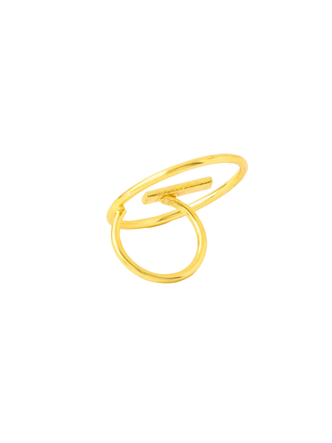 NVR Women Gold-Polished Adjustable Finger Ring | Swadesiicart