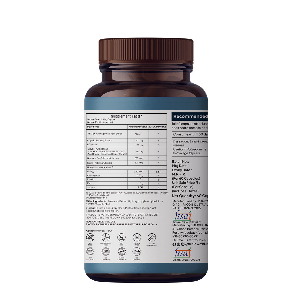 Miduty by Palak Notes Triple Thyroid Care Capsules - Swadesiicart