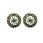Tiaraa Green Golden Floral Antique Stud Fashion Earrings