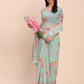 Shree Shyam Fashion Linen Cotton Sea Green Saree