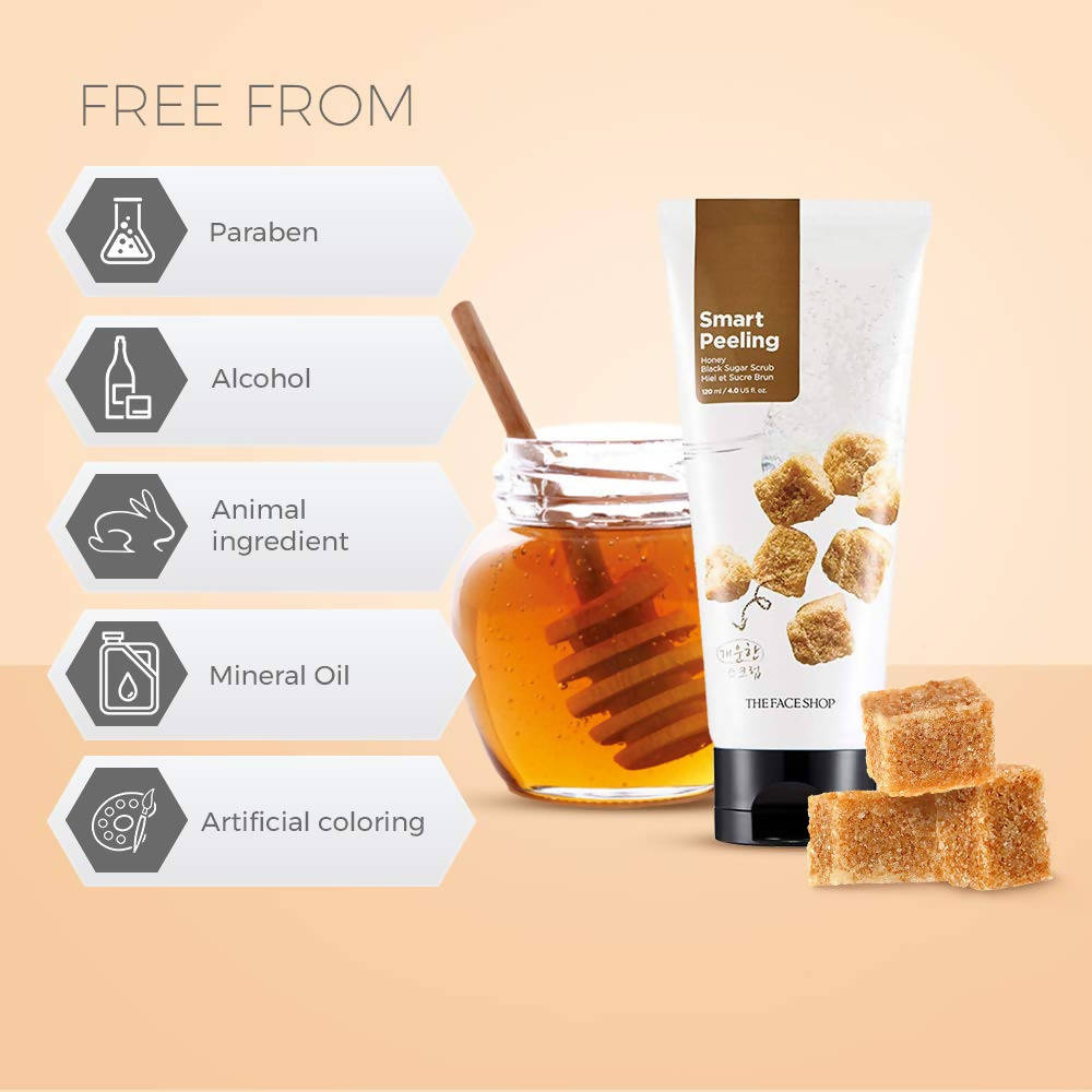 The Face Shop Smart Peeling Honey Black Sugar Scrub - Korean Skincare | Swadesiicart