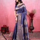 Vedant Vastram Banarasi Silk Fashion Saree - Navy | Swadesiicart