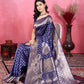Vedant Vastram Banarasi Silk Fashion Saree - Navy | Swadesiicart