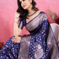 Vedant Vastram Banarasi Silk Fashion Saree - Navy | Swadesiicart