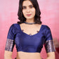 Vedant Vastram Banarasi Silk Fashion Saree - Navy | Swadesiicart