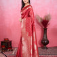 Vedant Vastram Banarasi Silk Fashion Saree - Red | Swadesiicart