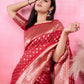 Vedant Vastram Banarasi Silk Fashion Saree - Red | Swadesiicart