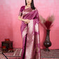 Vedant Vastram Banarasi Silk Fashion Saree - Wine | Swadesiicart
