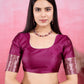 Vedant Vastram Banarasi Silk Fashion Saree - Wine | Swadesiicart