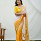 Vamsee Yellow Sequence 2 Yellow & White Georgette Saree - Swadesiicart