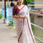 maroon Pure Georgette Warli Saree with Unstitched Blouse - Hiral Fashion | Swadesiicart