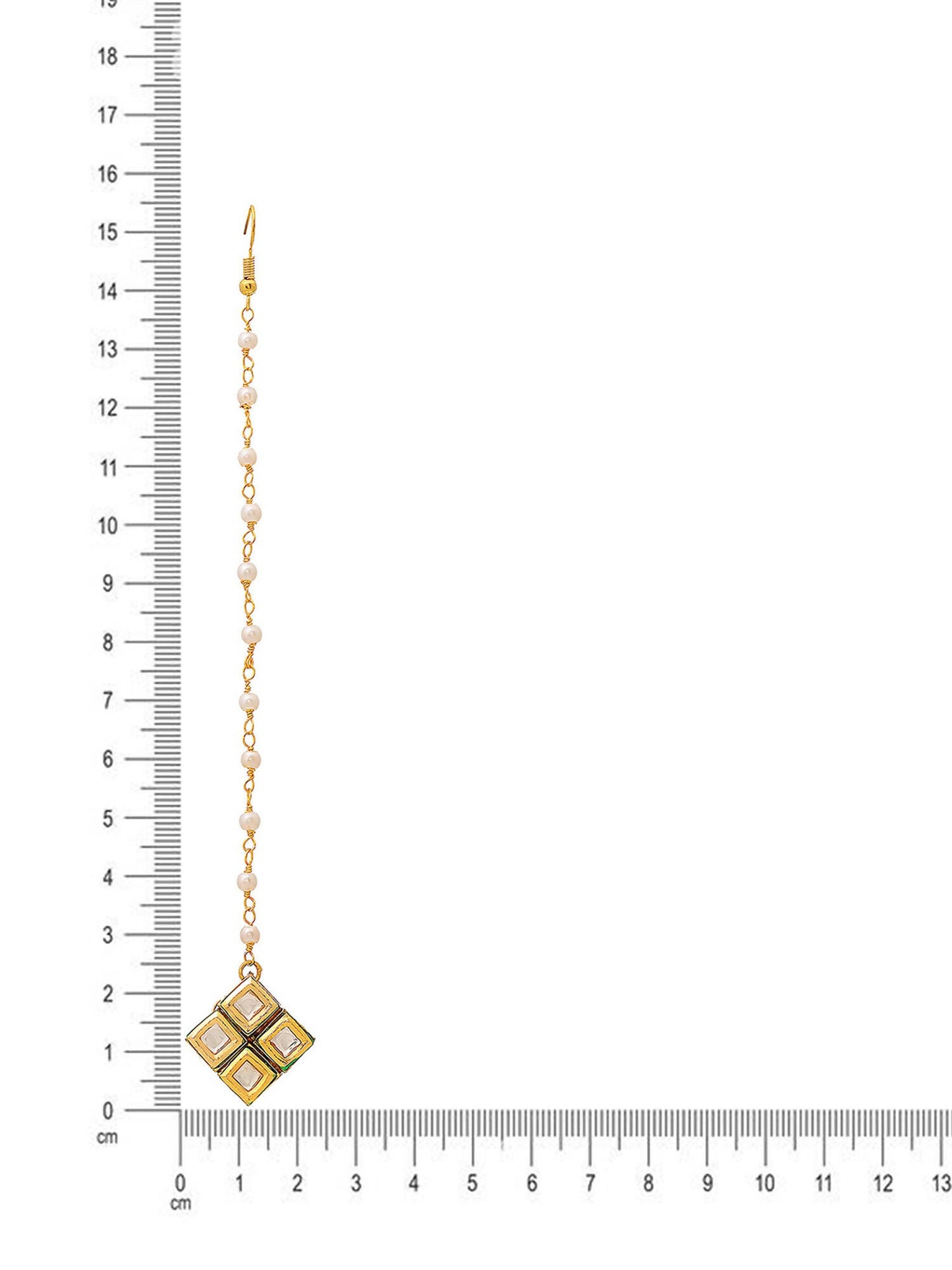 Ruby Raang Gold Square Kundan Maang Tikka | Swadesiicart