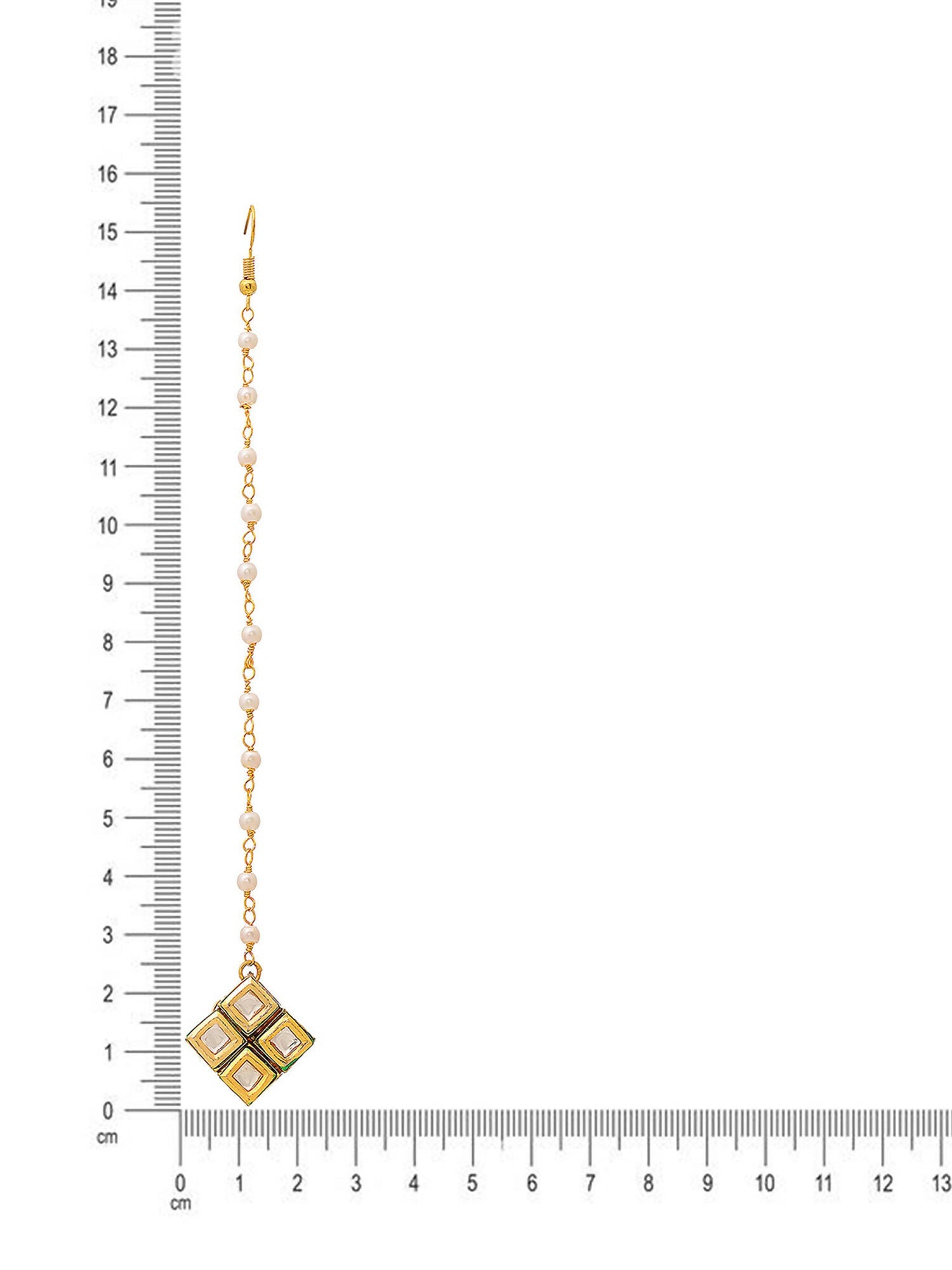 Ruby Raang Gold Square Kundan Maang Tikka | Swadesiicart