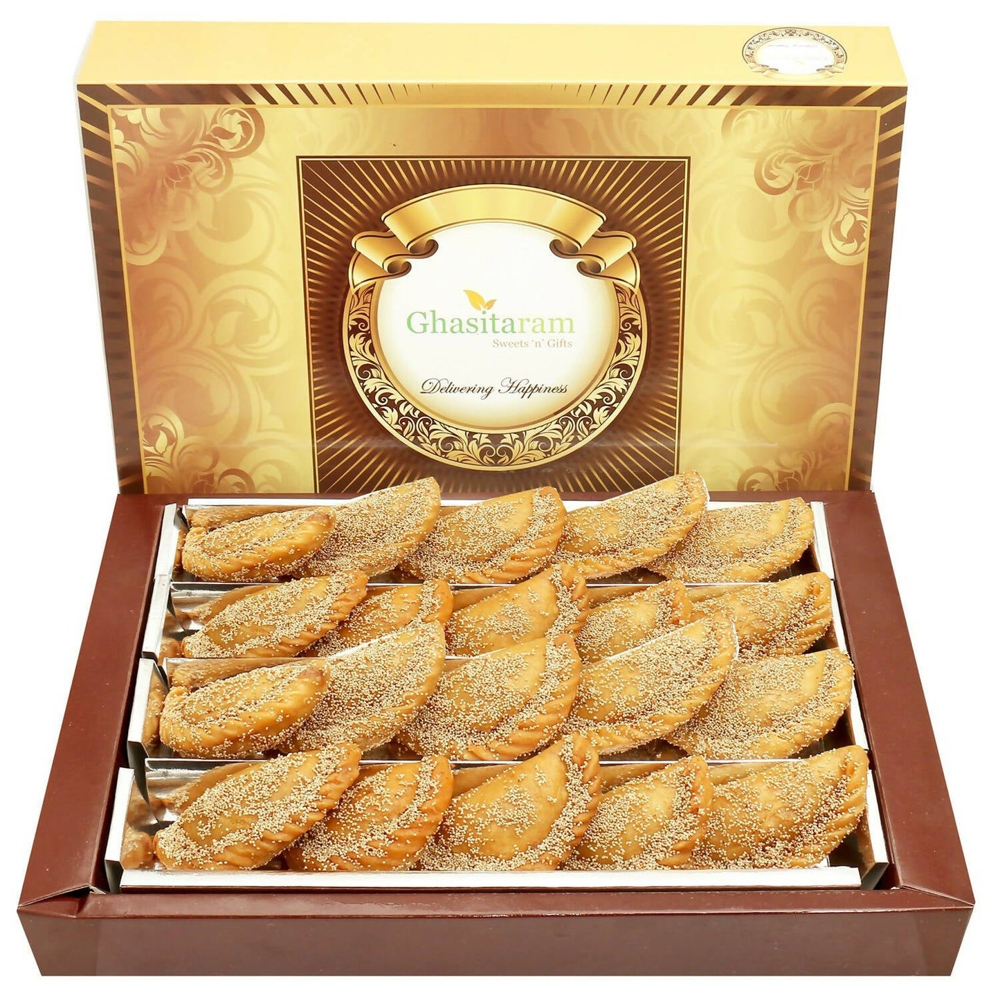 Ghasitaram Holi Sweets - Roasted Khus Khus Gujiya | Swadesiicart