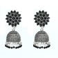 Mominos Fashion Johar Kamal Beautiful Kundan Work Jhumka With Black Beads - Mominos Fashion