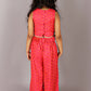 Lil Drama Folklore Girls Pink Crop Top With Pants Co-Ordinate Set - Swadesiicart