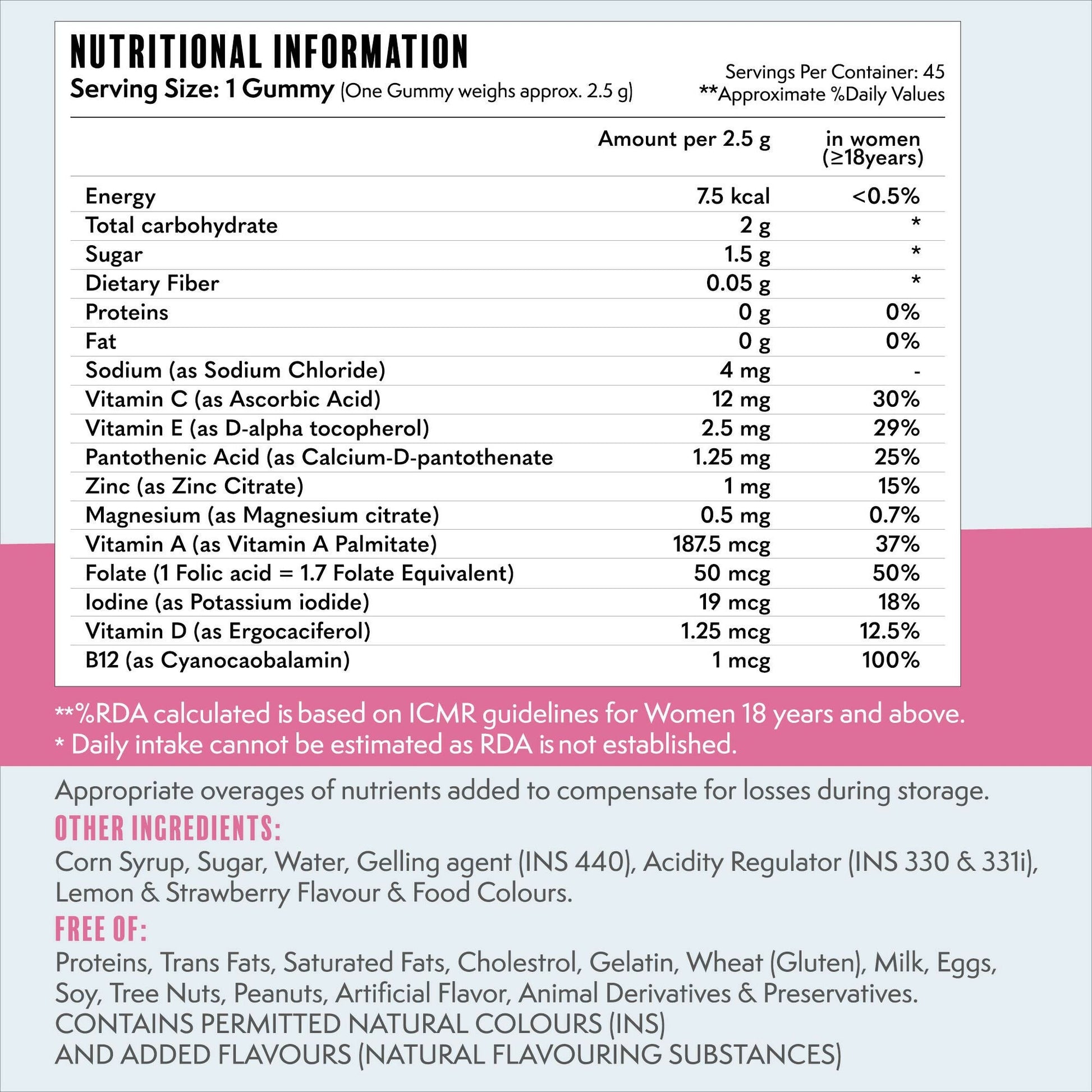 Meadbery Women's Multivitamin Gummies - Strawberry Flavour - Swadesiicart