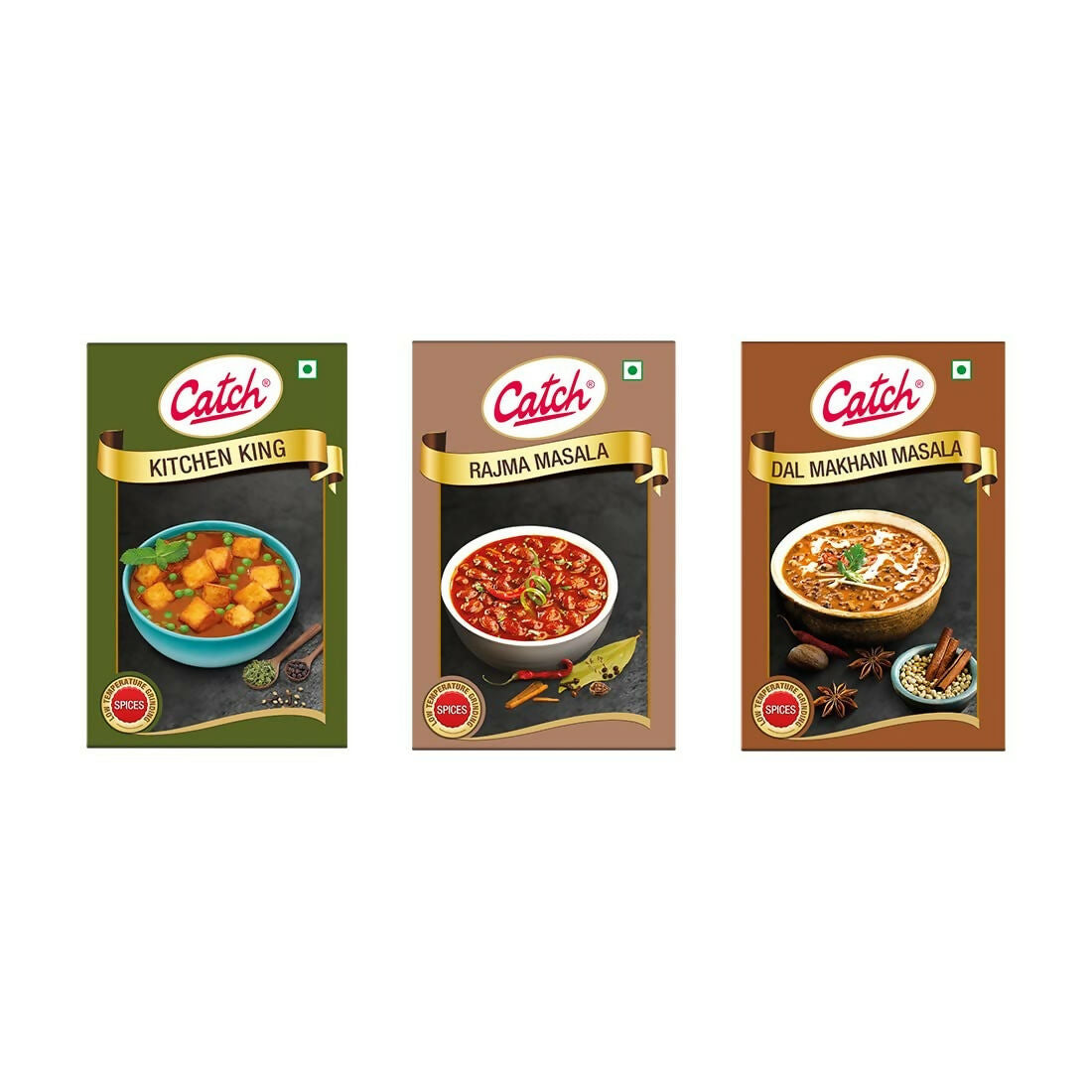Catch Masala Powder Combo - Kitchen King 100 gms + Rajma Masala 100 gms + Dalmakhani Masala 100 gms - Swadesiicart