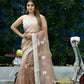 Vamsee Cotton Kerry Coffee (Cotton Kerry) Organza Saree - Swadesiicart