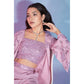 Pink Georgette Sequence With Thread Designer Co-Ord Set - Flory - Swadesiicart