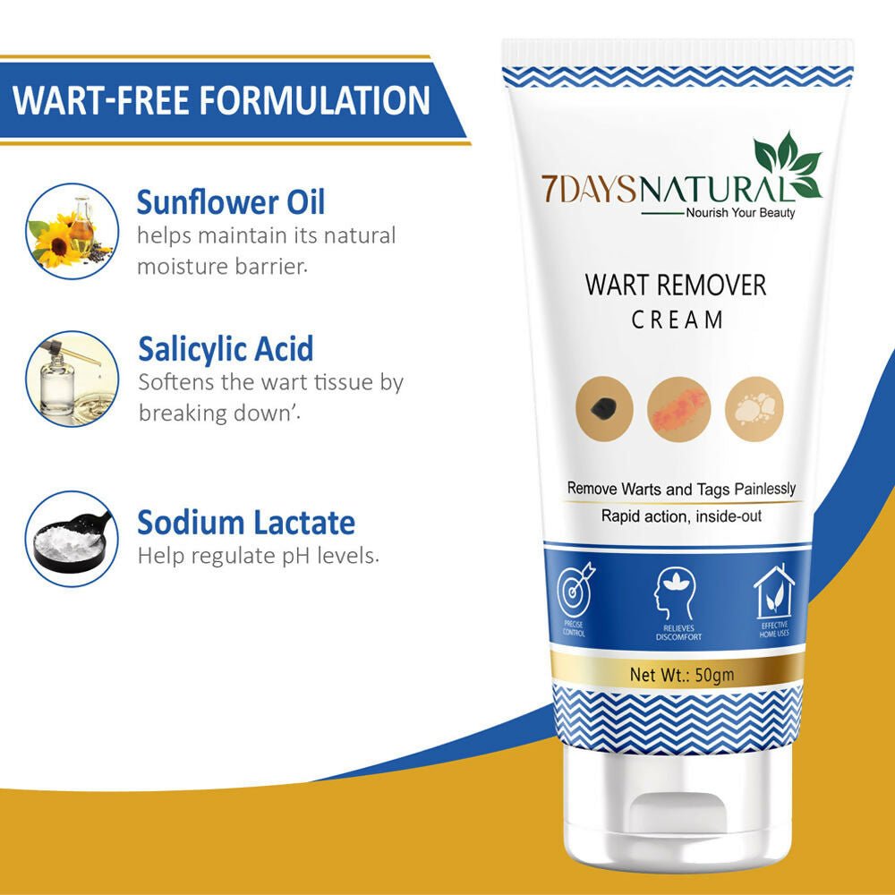 7 Days Natural Wart Remover Cream with AHA- BHA - Swadesiicart