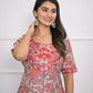 Festive Wear Ethnic Red chanderi Stitched Suit With Dupatta - Anbazaar - Swadesiicart