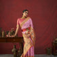 Vishnu Weaves Women's Baby-Pink Paithani Silk Saree with Blouse - Swadesiicart
