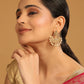 Nuyug 18k Gold-Plated American Diamonds Studded Contemporary Shaped Dangler Earrings | Swadesiicart