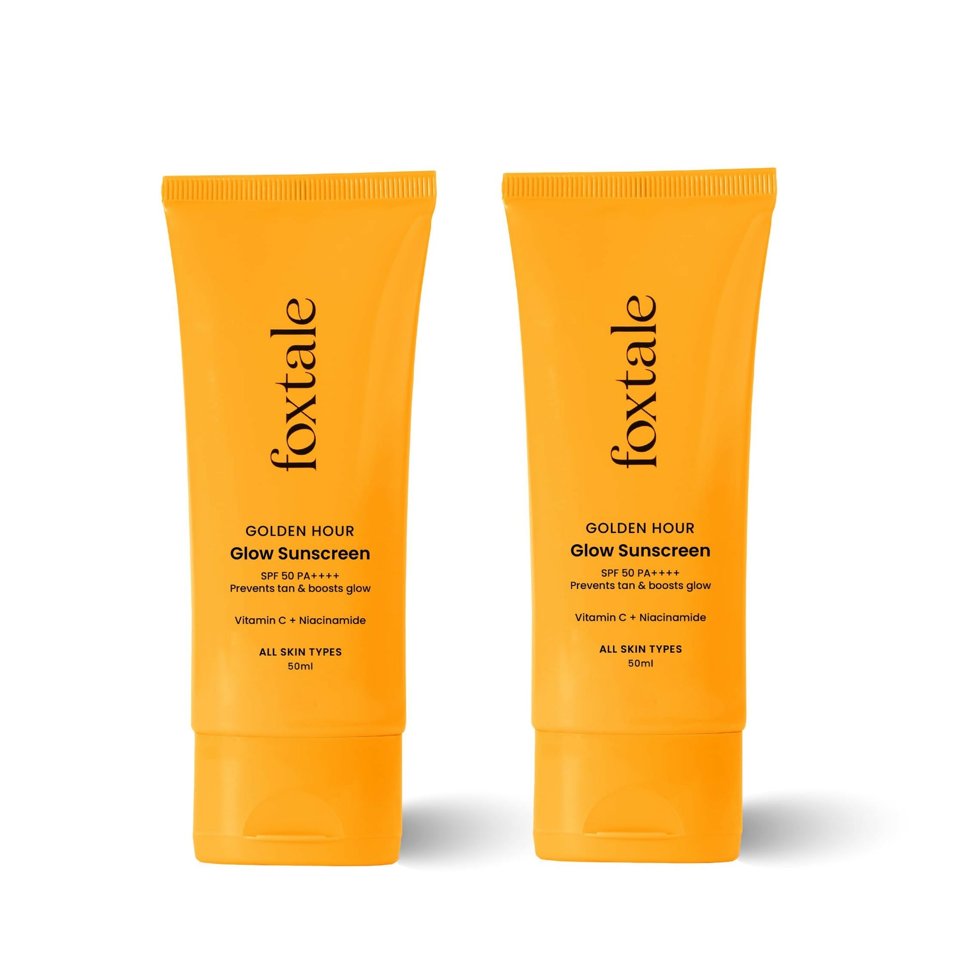 Foxtale Glow Sunscreen SPF 50 PA++++ Lightweight With Vitamin C And Niacinamide For a Dewy Glow, UVA And UVB Filters Prevents Tan - Swadesiicart