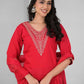 Ethnic Festive Wear Chanderi Viscose Red Stitched Suit With Dupatta - Tanisha | Swadesiicart