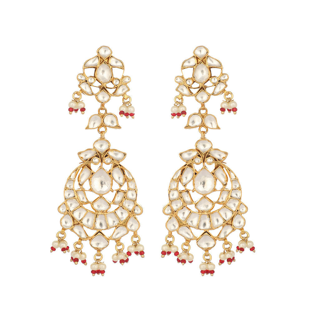 Nuyug 22K Gold Plated Serenoor Pearl Chandbali Earrings | Swadesiicart