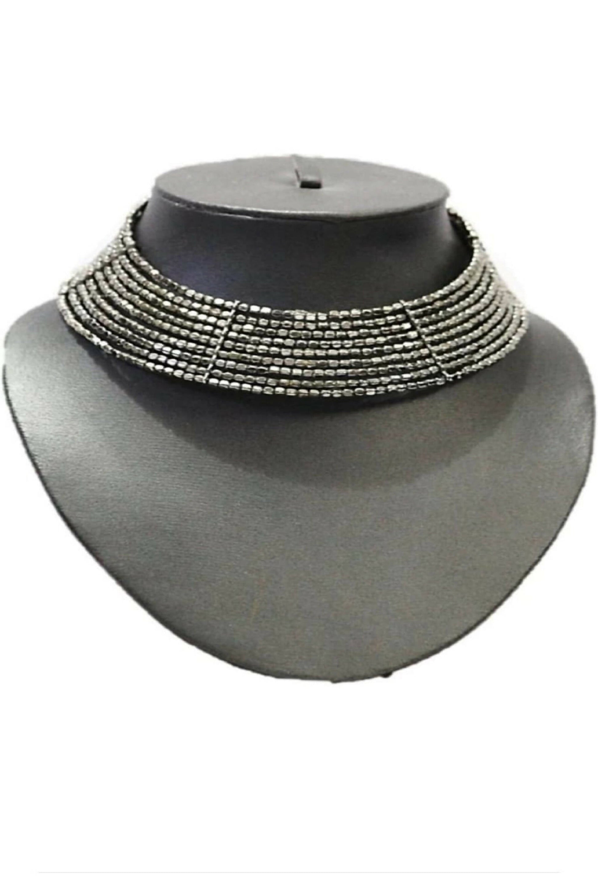 Mominos Fashion Joharkamal Oxidised Beaded work Hasli Design Choker For Women & Girls | Swadesiicart