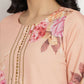 Ahalyaa Women Peach-Coloured Floral Printed Kurta Palazzo Set With Dupatta | Swadesiicart
