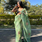 Vamsee Green Organza Saree - Swadesiicart