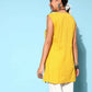 Ahalyaa Women Mustard Cotton Fluid Tie-Up Tunic | Swadesiicart