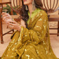 Aayaa Heavy Georgette Double Run Sequance Work Saree With Fitting Sequance Lace Border - Olive Green