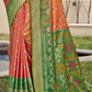 Shree Shyam Fashion Pochampalli Silk Orange Saree