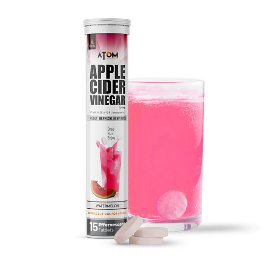 As-It-Is Atom Apple Cider Vinegar Effervescent Tablets Water Melon Flavor For Weight Loss | Swadesiicart