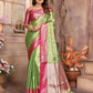 Anaita Light Green Tissue Silk With Zari Weaving Saree With Blouse