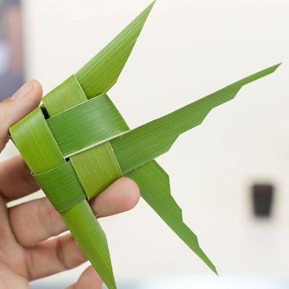 Shuddh Natural Hand Made Palm Leaf Fish & Lotus Hanging | Swadesiicart