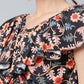 Ahalyaa Women Black Crepe Digital Print Top with Palazzo Set | Swadesiicart