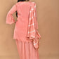 Morchari Women And Hand Embroidery Palazzo Set-Peach - Swadesiicart