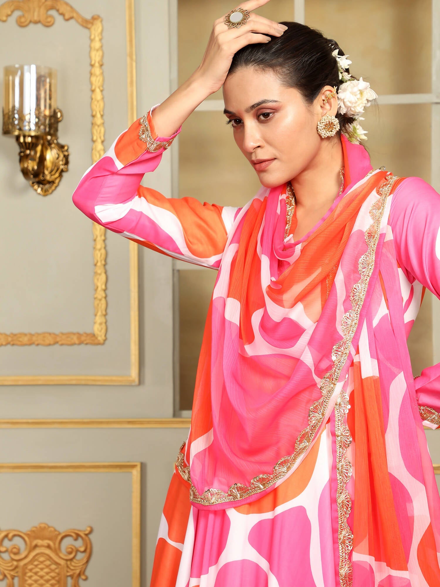 Pomcha Jaipur Pink Saadgi Rangeen Anarkali Set | Swadesiicart