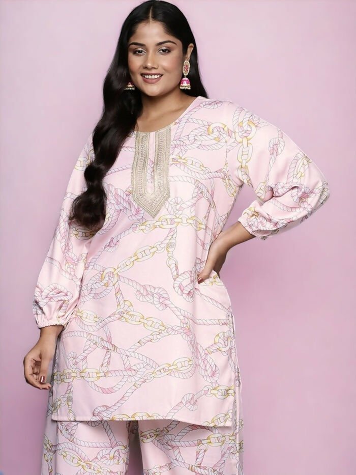 Ahalyaa Women's Traditional wear Tunic - Pink | Swadesiicart
