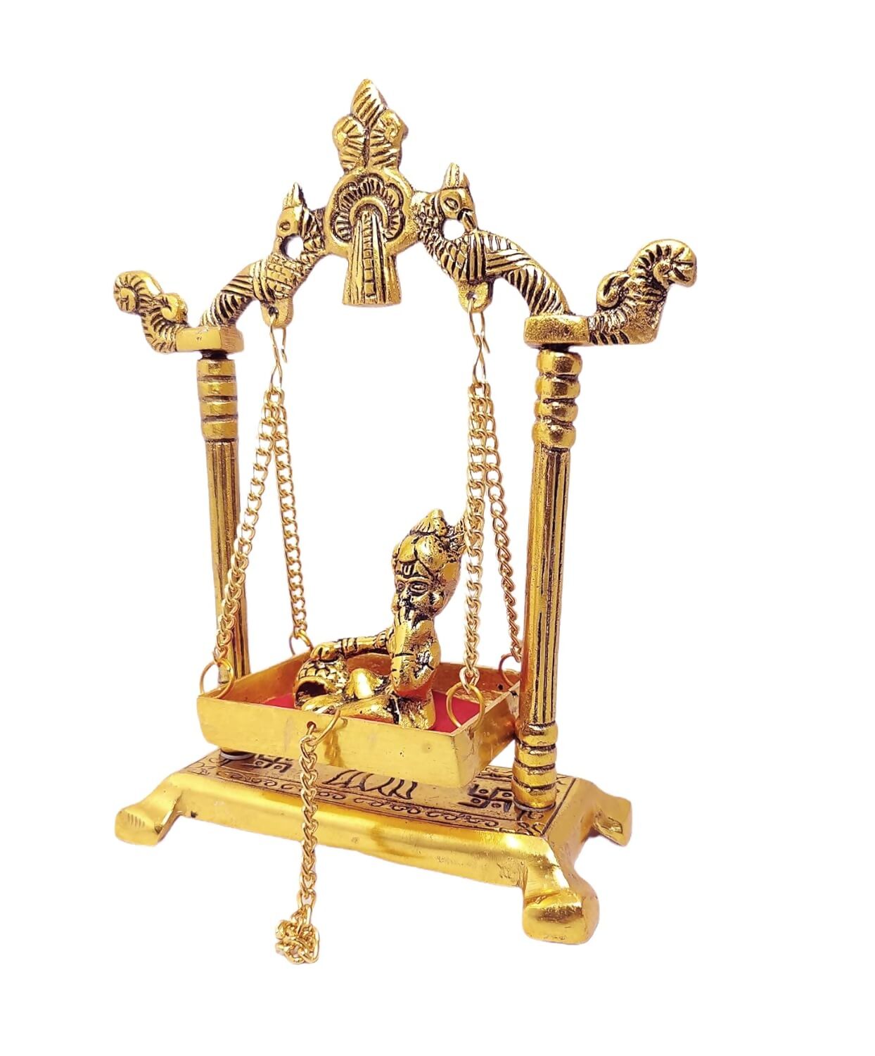 KridayKraft Laddu Gopal on Jhulla Palana Metal Statue - Swadesiicart