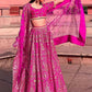 Jyoti Fashion Glamorous Rani Pink Chapat Zari and Dori Embroidered Malai Satin Silk Lehenga Choli with Dupatta | Swadesiicart