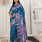 Shree Shyam Fashion Silk Blend Teal Blue Saree